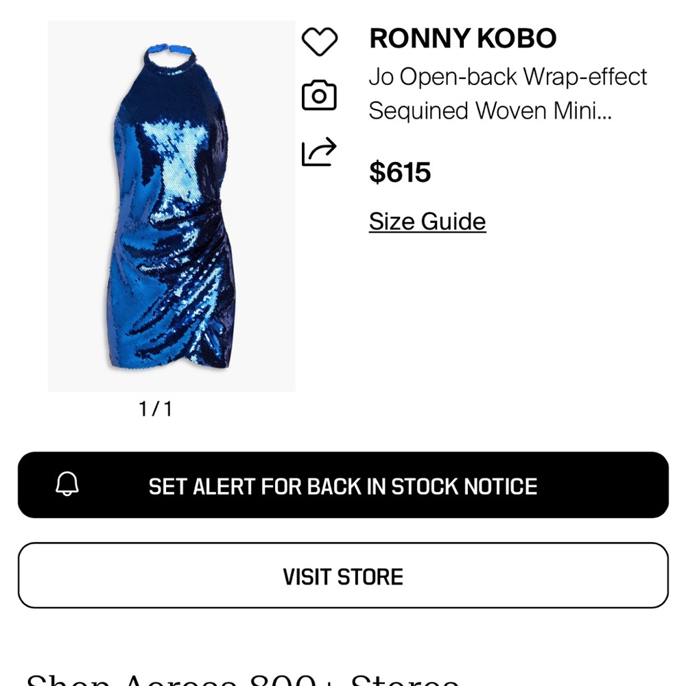 Ronny Kobo XS Collection Royal Blue Sequin Dress